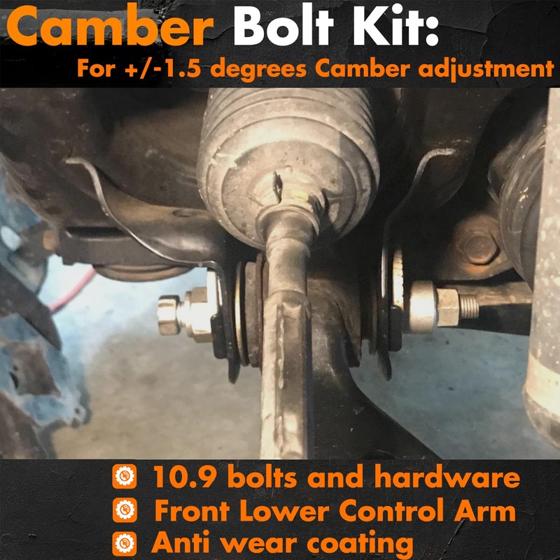 MEMOEO Camber Adjusting Camber Bolt Kit 48409-34041 48190-34010 Compatible with