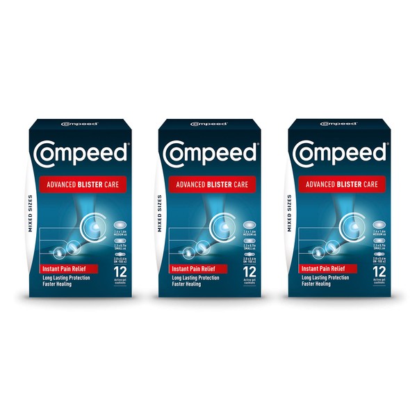 Compeed Advanced Blister Care Hydrocolloid Bandage Cushions 12 Ct Mixed