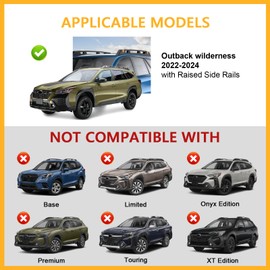 Tuyoung 220lbs Lockble Roof Rack Cross Bars Compatible with Subaru Outback Wilderness 2022 2023 2024 2025 with Raised Side Rails, Anti-Theft Heavy Duty Aluminum Roof Crossbars Rooftop Luggage Racks