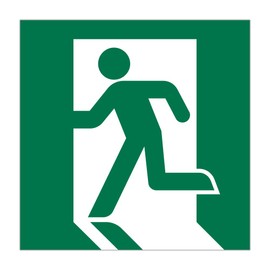 Emergency Exit Weatherproof Sticker 5.9 x 5.9 inches (150 x 150 mm)