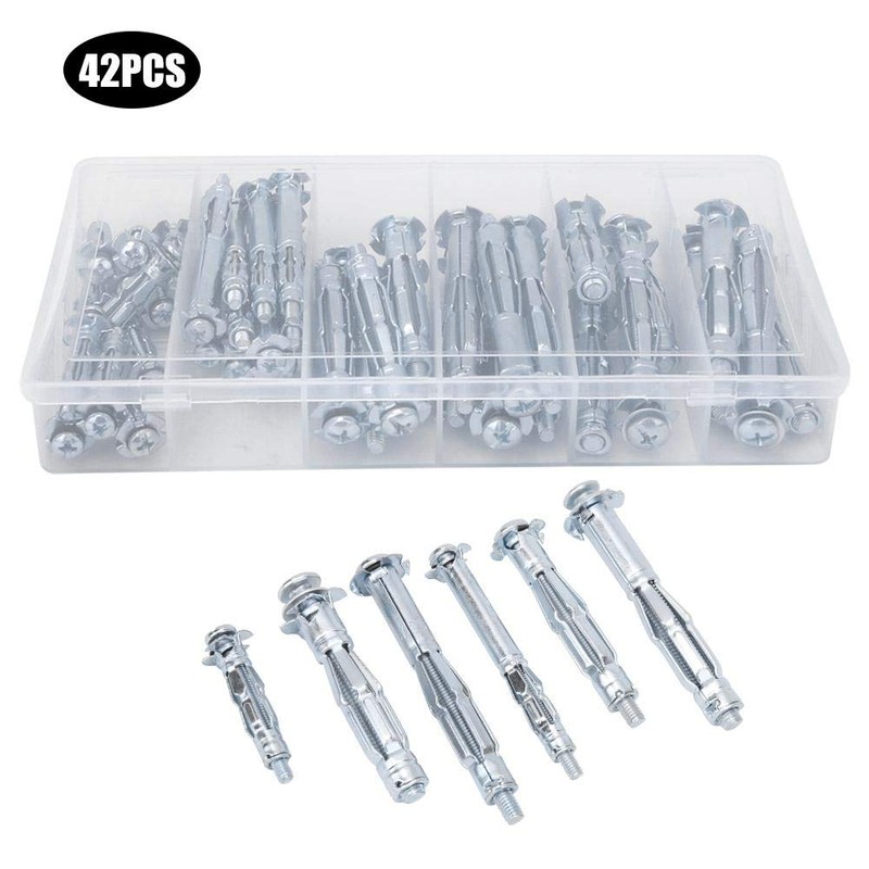 42PCS M4~M6 Tornillo de Expansión Tornillo Kit de Combinación de