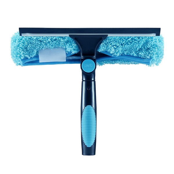 Hicavar 11" Window Squeegee and Microfiber Scrubber 2-in-1 Combo Cleaning