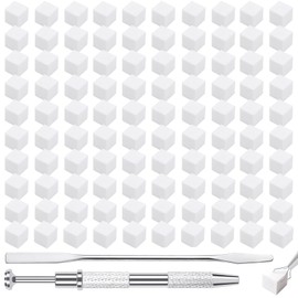 Samcos Disposable Sponges, About 100pcs, 0.4 inch (1 cm), Nail Art Tool, Nail Art Stirring Spoon, Nail Art Sponge with Grabbing Pen, Gradient Dyeing, Ombre Soft Nail Sponge