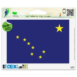 Alaska State Flag Vinyl Car Bumper Window Sticker 3" x 2"