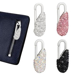 4 Pcs Bling Zipper Pull Replacement Universal Decorative Zipper Handle Puller Tab for Jacket,Backpack,Luggage,Purse,Suitcase(White Pink Black AB)