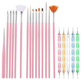 20 Piece Nail Brush Set with Dotting Tool, Brush for Gel Nails, Brush Nail Design for Gel Nails, UV Gel Nail Design, Nail Art