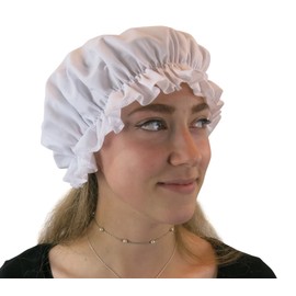 Brigitta Victorian Edwardian Ladies Mop Hat White