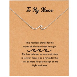 RZKING Niece Gifts From Auntie, Wave Necklace Gifts For Women