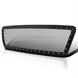 Spec-D Tuning Main Upper Mesh Rivet Style Black Stainless Steel Grille Insert Compatible with Ford F150 2004-2008