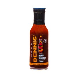 Dennis' All-Natural Mango Habanero Gourmet Sauce & Marinade by Reva Foods | A Uniquely Flavored Gourmet Sauce & Marinade that is All-Natural, Low Sodium, Fat & Gluten Free | Includes (1) 12 oz Bottle