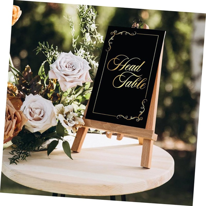 NOLITOY 1set Elegant Double Sided Table Numbers Cards Black Gold