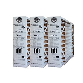 Lennox X6670 MERV 11 Box Replacement Filter also for Honeywell, 16" H x 25" L x 5" W (3-Pack)