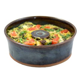 American Made Stoneware Pottery Microwave Omelette Egg Cooker (Double Size)