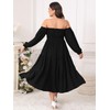 Women's Plus Size Maxi Dress Boho Off Shoulder Long Sleeve
