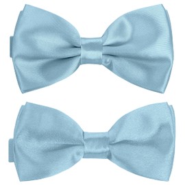BomGuard Father Son – Partner Look Bow Tie Set, Adjustable with Hook Closure – Pre-tied and Adjustable, lightblue