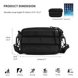 HUNTVP Molle Pouch Tactical Pack Crossbody Messenger Bag Waist Bum bag Belt for Outdoors Hiking Camping