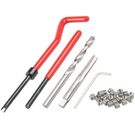 Mesee 30 Pieces Thread Repair Tool Kit, M6 x1.0mm Thread Repair Insert Replacement Installation Car Helical Coil Repair Compatible Hand Tool Set for Auto Repairing