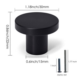 FIRSORCA 10 Pack Matte Black Cabinet and Drawer Knobs Round Pulls for Dressers Closets Kitchen Cabinet Door