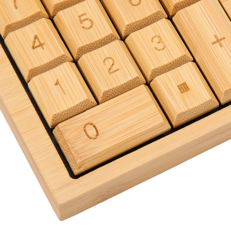 Wooden Calculator Solar Battery Powered 18 Keys Large LCD Display