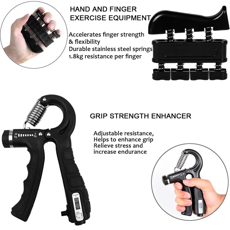 PACIOCEAN Grip Strength Trainer Kit (6 Pack), Counting Grip Strength,