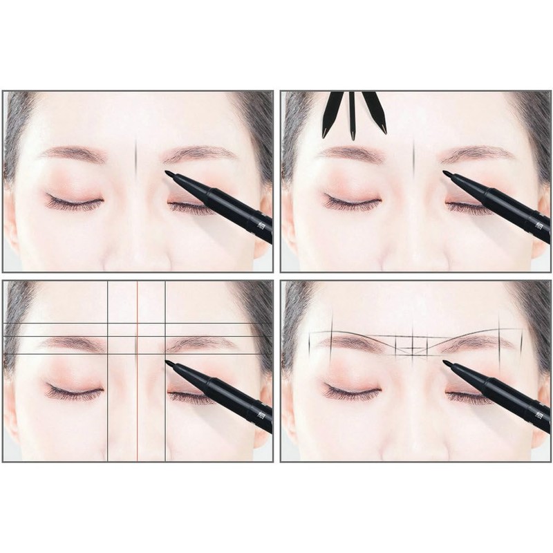 HOTWE Brow Measuring Tool for Mapping, Stainless Steel Compass Eyebrow