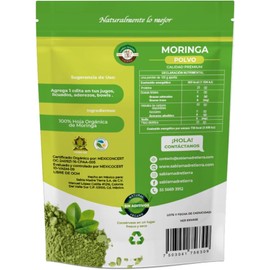 Moringa Orgánica en Polvo 200g | Superalimento Verde 100% Natural Rico en Nutrientes y Antioxidantes