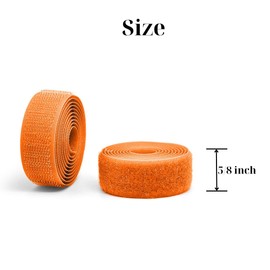 Neon Orange 5/8 inch Sew on Hook and Loop 1 Yd Strips Non-Adhesive Nylon Fabric Interlocking Tape Sewing Fasteners Set Excellent Grip for Military Form Bags Home Office School Car and Crafting