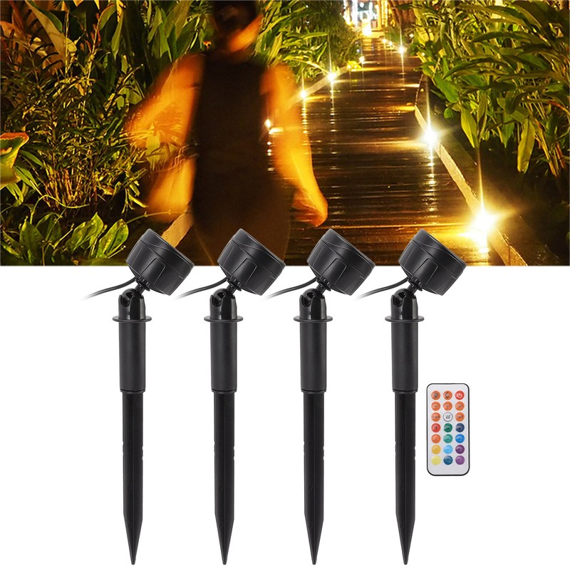 LED Landscape Spotlight Light Waterproof 360° Rotatable 13 Colors High