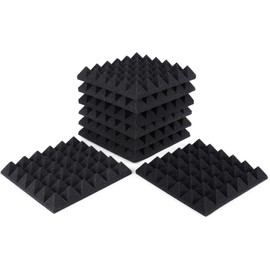 Gator Frameworks 2” Thick Acoustic Foam Pyramid Panels 12”x12”; Charcoal (8) Pack (GFW-ACPNL1212PCHA-8PK)