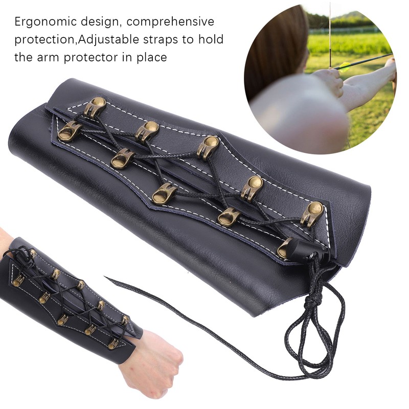 Archery Arm Guard Faux Leather Adjustable Arms Guard Protection Safety