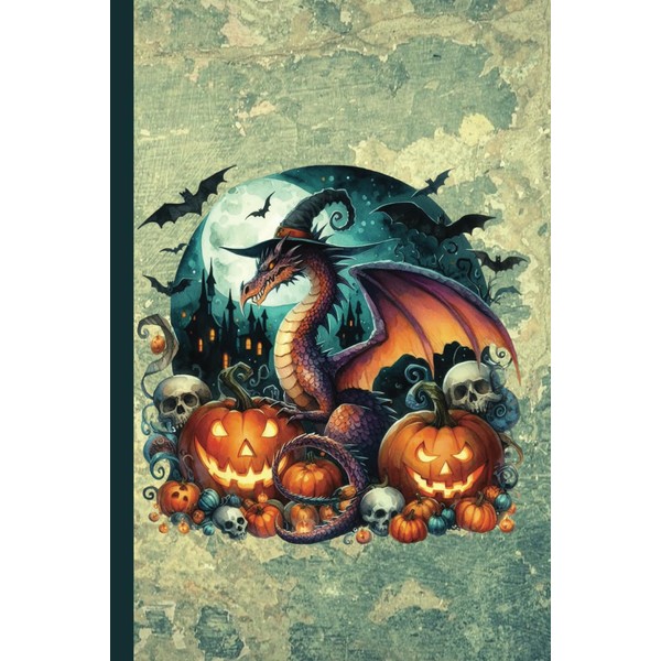 Halloween Dragon Notebook/Journal: 120 Pages, College Ruled, 6"x9", Bordered Pages