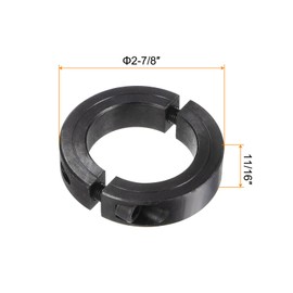 sourcing map Shaft Collar for 1-7/8" Rod 2-7/8" OD 11/16" Width Black Oxide Plating Double Split Axle Clamp-On Collar with Set Screw