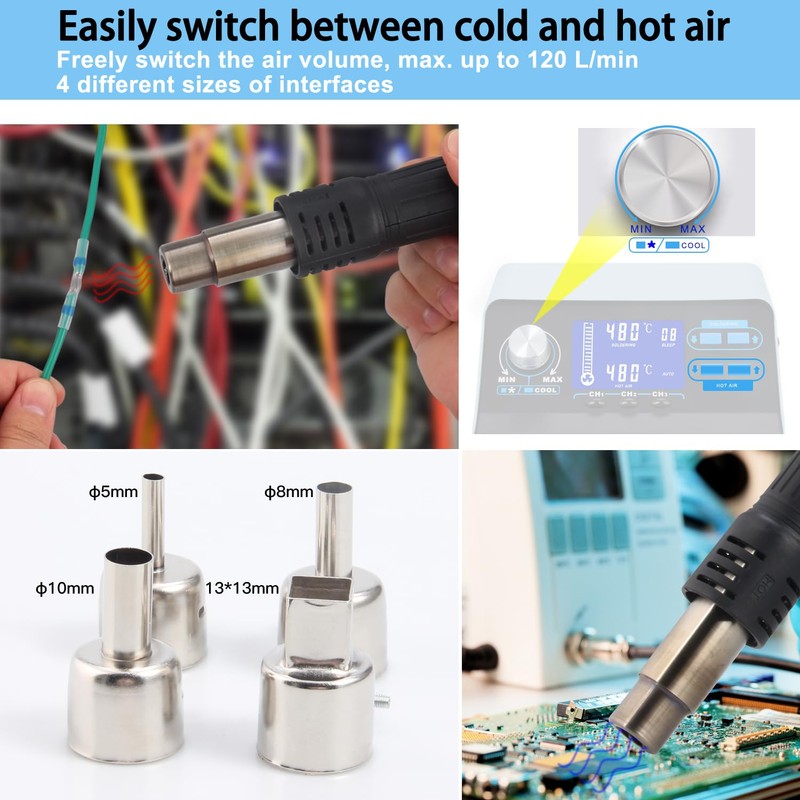 Preciva 992D+ 2-in-1 Soldering & Hot Air Rework Station with