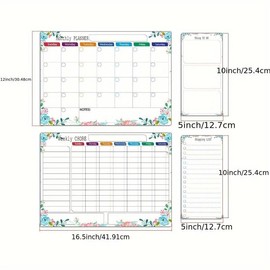 Magnetic Calendar Whiteboard Set, 1 Set Including 4 Counts Magnetic Calendar & 8 Counts Markers & 1 Count Eraser, Refrigerator Wall Fridge Organization Supplies
