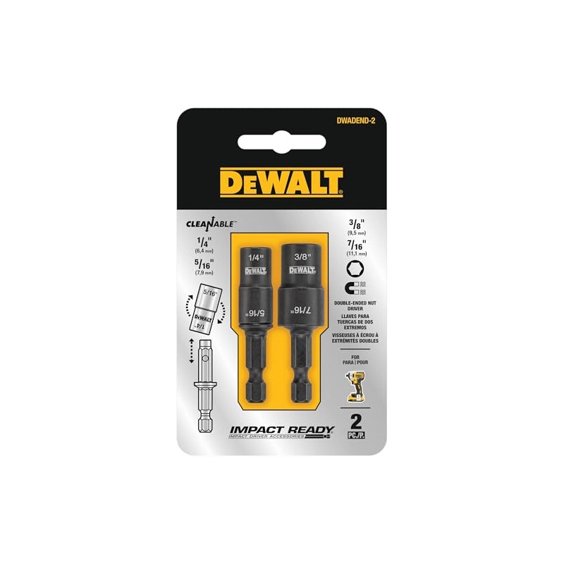 DEWALT Nut Driver Set, Double Ended, 2-Piece (DWADEND-2)