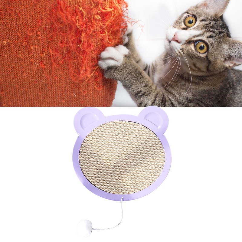 Sisal Cat Scratching Board Cartoon Cute Bear Head Shape Grinding