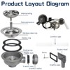KQWVZ Stainless Steel Strainer Basket Valve, Kitchen Sink Drain Set,