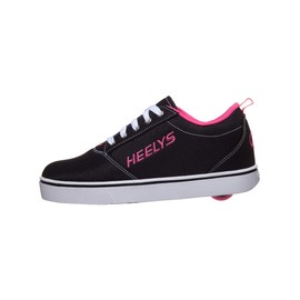 HEELYS Girl's Pro 20 (Little Kid/Big Kid/Adult) Black/White/Pink 8 Big Kid (Women's 9) M