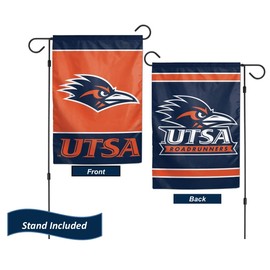 UTSA Roadrunners Garden Flag Set with Stand, Printed in The USA, 12.5" x 18" College Flag with Three Piece Steel Yard Flag Stand Holder