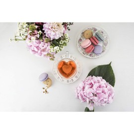 Pinky Up Kendall Heart Shaped Glass Tea Mug with Handle, Double Walled Insulated 8 oz Cup, Clear