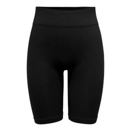 ONLY Women's Onpjaia Life Hw Rib Cir Long Shorts Noos Sports Shorts, black