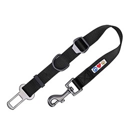 Pawtitas Dog Seat Belt | Pet Safety Seat Belt with Adjustable Strap for Small to Large Dogs | Exceeds Dog Safety Standards | Keep Your Dog Secure in The Car - Black Dog Car Seat Belt