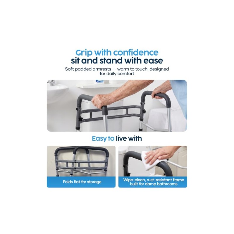 Eazy Advance Toilet Frame for Elderly & Disabled, Height Adjustable