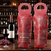 Wine Gift Bag, PU Leather Single-Bottle Wine Tote Carrier, Reusable