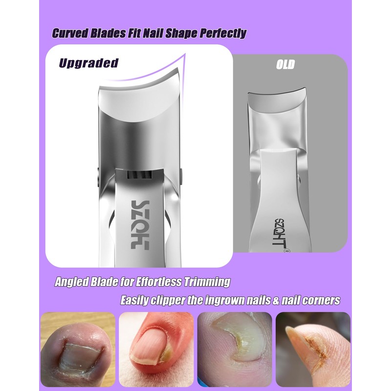 2025 Upgrade Angled Head Nail Clippers for Men, Toenail Clippers