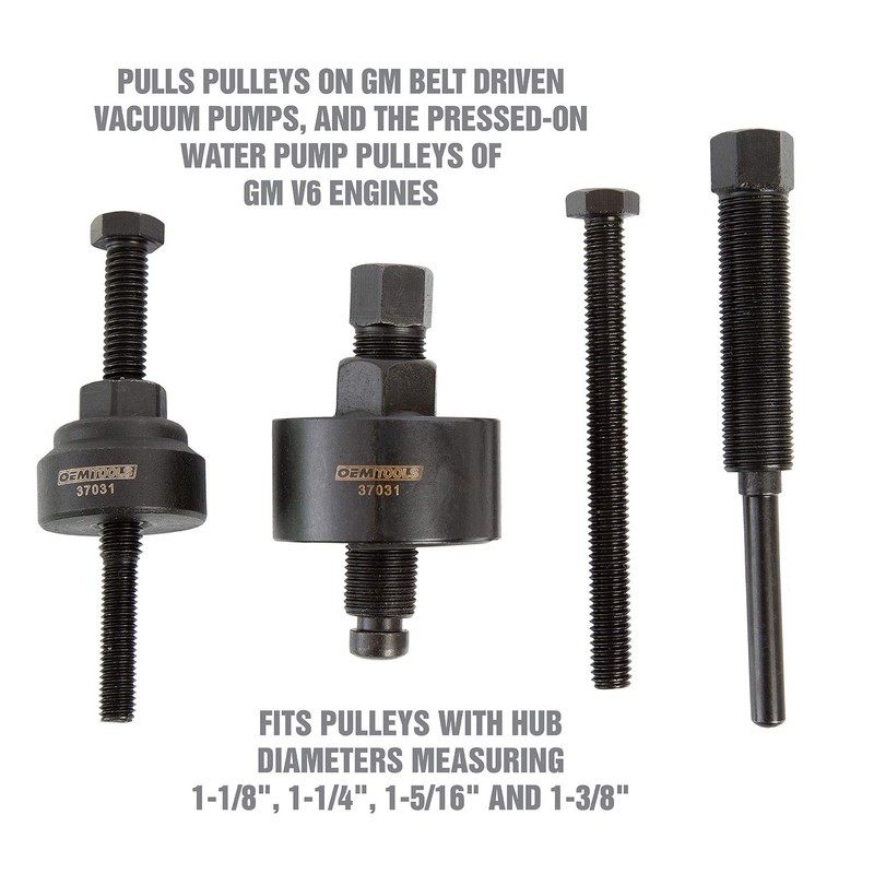 OEMTOOLS 37031 Power Steering Pulley Puller and Installer Kit, Removes
