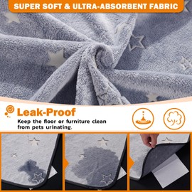 LOOBANI Washable Pee Pads for Dogs, Reusable Pee Pads for Dog Mat Puppy Pads Training Pads Non Slip Whelping Pad for Dog Playpen, Crate, Car, Grey 2 Pack 18 x 24 in