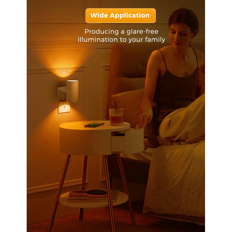 L LOHAS LED Night Light, Amber Night Light, Dimmable Night