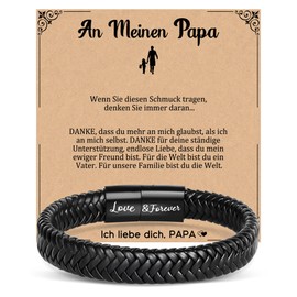 Focxoio Gifts for Men, Bracelet Gifts for Dad, Son, Grandpa, Grandson, Man, Nephew, Brother, Friend, Men's Braided Leather Bracelet for Valentine's Day, Anniversary, Birthday, Christmas, Father's Day