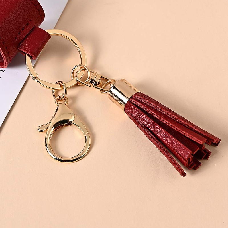 yIFeNG 30ml Portable Empty Hand Sanitize Bottle with Tassels Leather